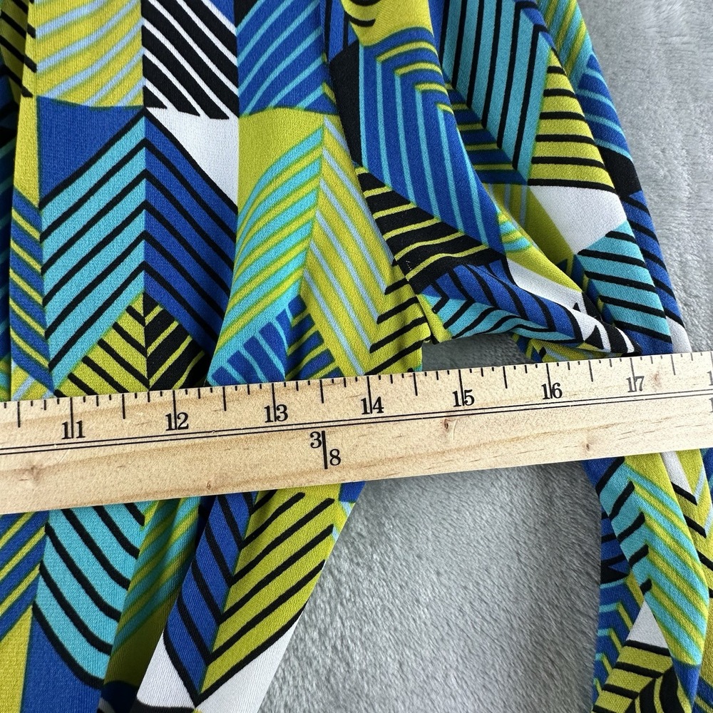Calvin Klein Wrap Dress Women's 8 Blue Green Bright Geometric Print - Picture 5 of 7